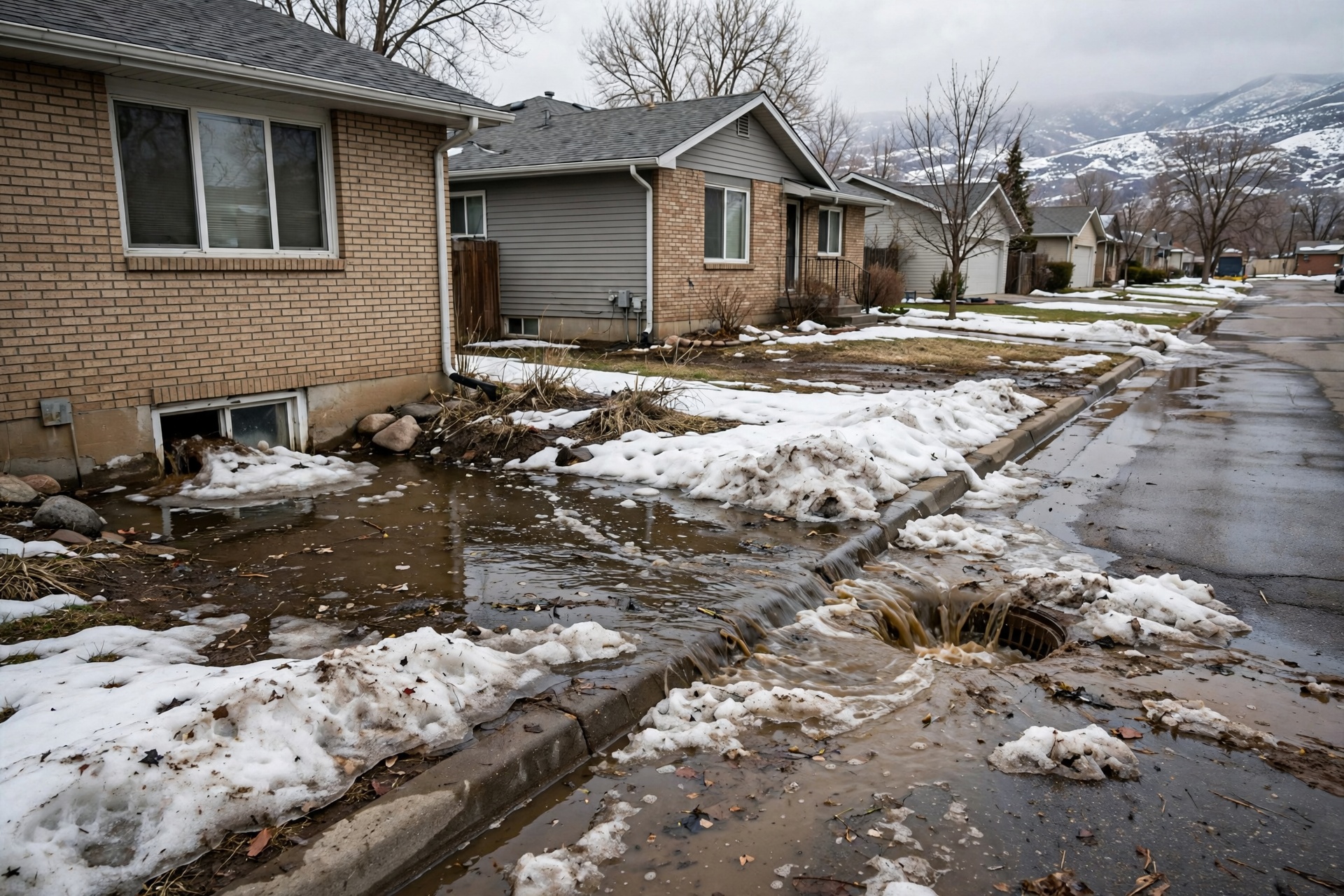 Spring Snowmelt And Basement Sewage Risks Near Kearns